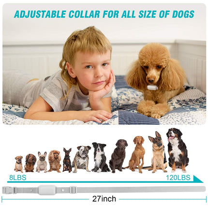 Shock Collar for Dogs - Waterproof Rechargeable Dog Electric Training Collar with Remote for Small Medium Large Dogs with Beep, Vibration, Safe Shock Modes (8-120 Lbs) (Grey)
