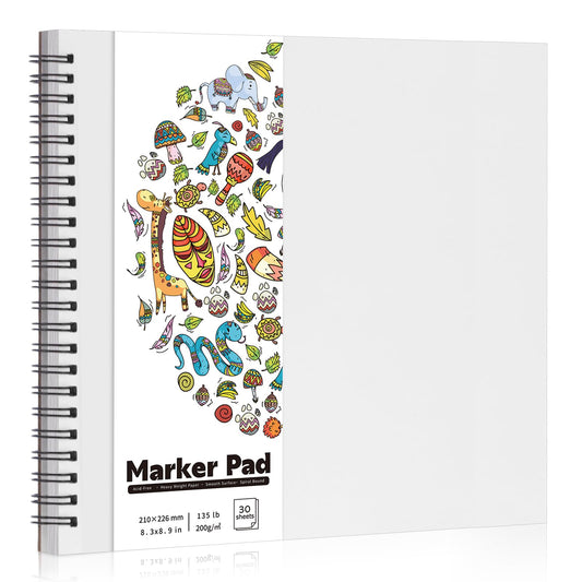 8.3 × 8.9In Marker Sketchbook, 200gsm Double-Sided Bleedproof Marker Paper