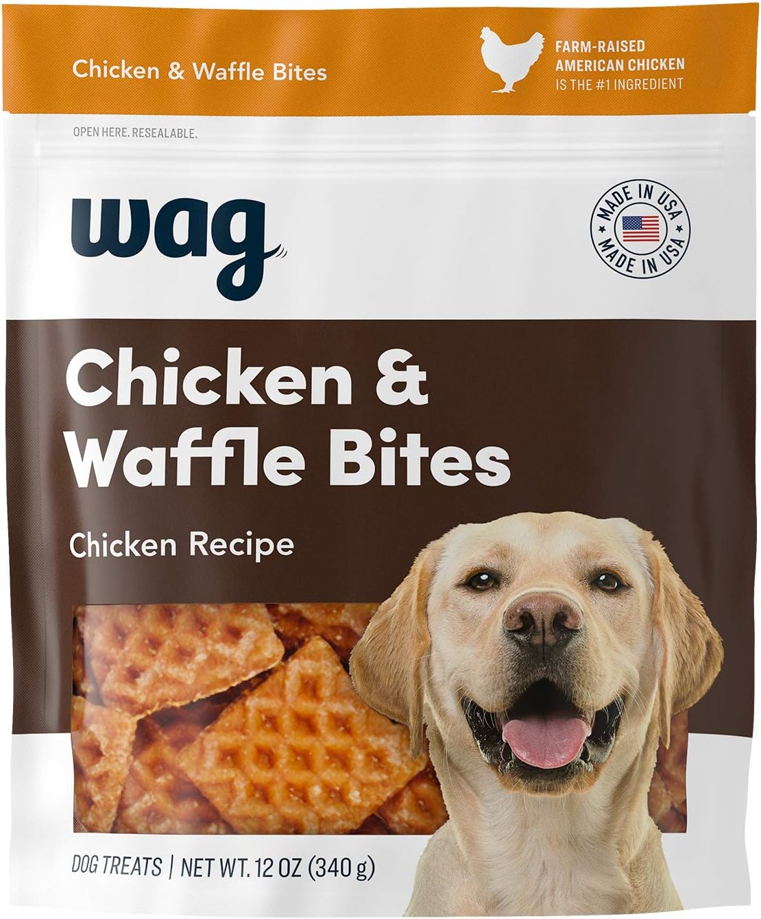 Chicken and Waffle Dog Treat Bites, 6 oz Resealable Bag