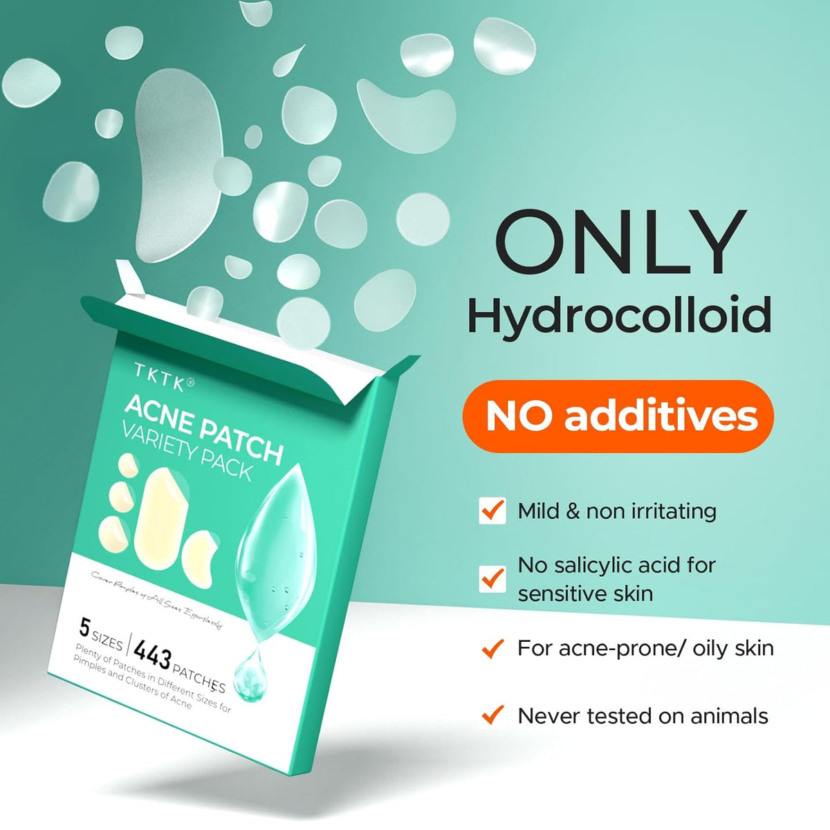 443 Count Pimple Patches for Face, Hydrocolloid Acne Patch Bulk - photo 5