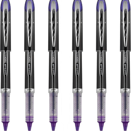 uniball Vision Elite Rollerball Pen, Micro Point (0.5mm), Black Ink, 6 Pens