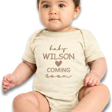 Personalized Embroidered Baby Onesies – Custom Bodysuit Gift for Pregnancy Announcement Baby Shower or First Grandchild