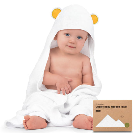 Hooded Baby Towel for Newborn, Baby Bath Towels (Frog, 35x35)