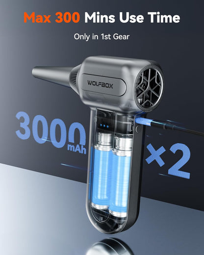 Compressed Air Duster-110000 RPM Electric Air Duster with Extended Runtime, 3-Speed Rechargeable Air - photo 5