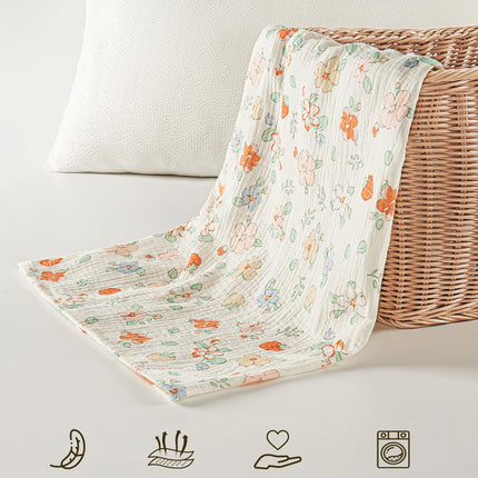 100% Muslin Cotton Car Seat Cover for Baby, Soft Breathable Car Seat Canopy, Universal Infant Carseat Cover Sun Protector, Lightweight Summer Stroller Cover for Boys Girls - Strawberry