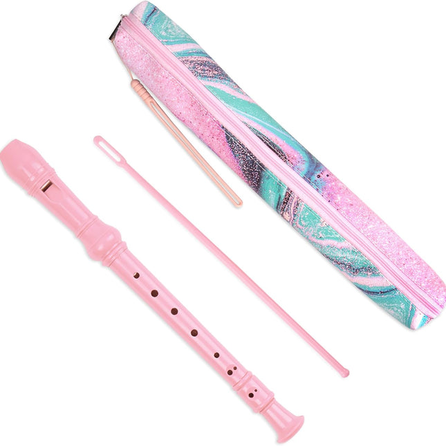 Recorder Instrument for Beginner Adults,8-Hole Soprano Descant Recorder Music Flute with Cleaning Rod & Case Bag For