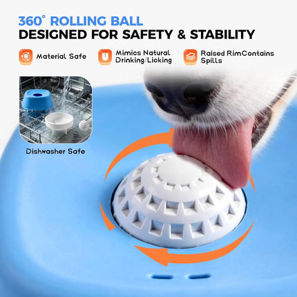 Slow Feeder Dog Bowls for Liquid Tread,Dog Lick Bowl for Bone Broth、Yogurt、and Wet Dog Food，Dog Licking Toy for Large, Medium, and Small Dogs.