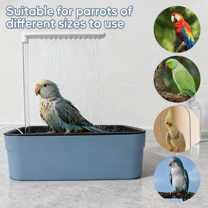 Parrot Bathtub, Large Bird Shower Fountain Indoor Bathtub USB Powered Circulating Bathtub Bird Bath Shower Tub Bird Automatic Bath Shower Bird Bath, for Cockatoos Parakeets Conures