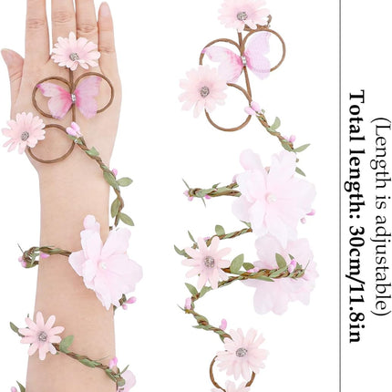 FRESHME Renfaire Fairy Arm Wrap - 1 PC Flower Arm Cuff with Daisy and Butterfly Halloween Renaissance Fairycore Accessories