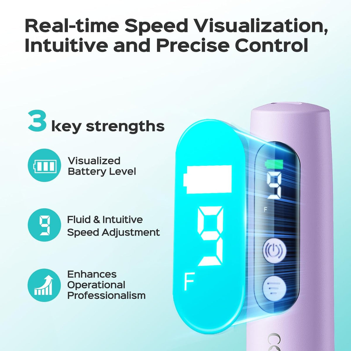 Electric Cordless Nail Drill, Purple - photo 3