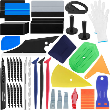 Arayker Car Wrap Tool Kit Vehicle Wrapping Tools Vinyl Wrap Applicator Tool Kit Window Tint Tools with Gloves & Vinyl Wrap Magnetic Holder for Car Wrapping, Window Tinting