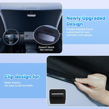 Window Shades for Tesla Model Y Juniper 2025 2026 Windshield Side Rear Window Full Set Blackout Privacy Sunshades for Model Y Accessories Foldable Black Out Window Cover 8PCS