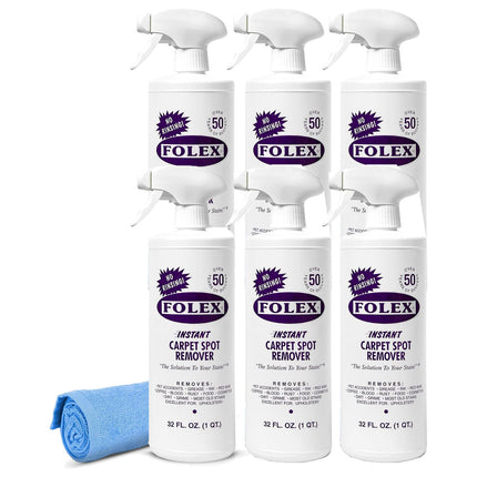 Instant Carpet Spot Remover 32 oz – Powerful Stain Remover for Carpets, Upholstery & Rugs – Eliminates Pet Stains, Grease, Red Wine, Food, Makeup & More – With Reusable Cleaning Cloth - 1 Pack