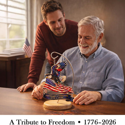 250th Anniversary USA Ornament 1776 –2026, America 250 Eagle Patriotic Tabletop Decoration, 4th of JulyDecorations, Patriotic Gift for Veterans Independence Day