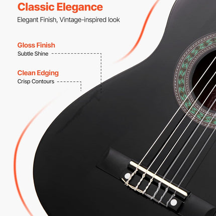 VEVOR Acoustic Guitar, Classical Guitar Starter Kit for Beginners, with Nylon Strings, Basswood Guitar, for Kids Adults Girls Boys Students