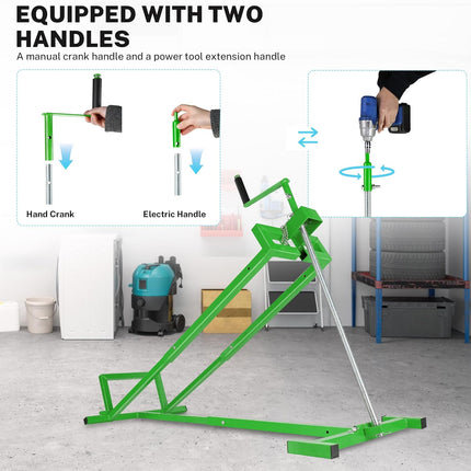 880 Lbs Capacity Telescopic Riding Lawn Mower Lift Jack – Foldable Design with Hand Crank & Electric Handle for Lawn mowers and Garden Tractors