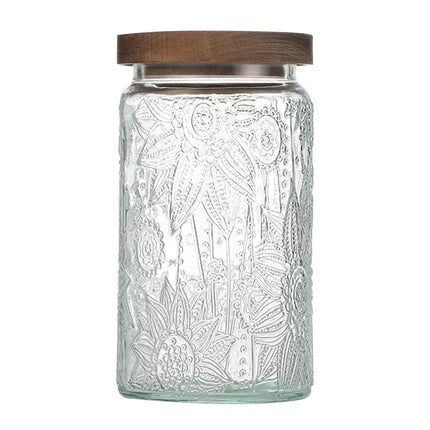 Vintage Glass Jar with Lid, Airtight Candy Coffee Canister Food Storage