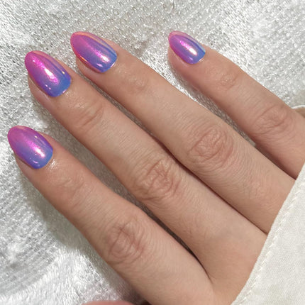 Semi Cured Gel Nail Strips, Glazed Pearch Ombre 20pcs Adhesive UV Sticker, Wraps for Home Manicure DIY