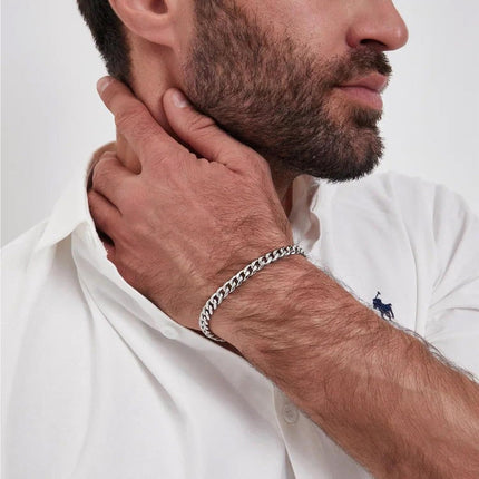 Bracelets for Men Jewelry as 2 PCS Silver/Gold Bracelet for Men Chain, 7-10In Stainless Steel Bracelets for Men Easter Basket Stuffers for Boys Pulseras Para Hombres Mens Accessories
