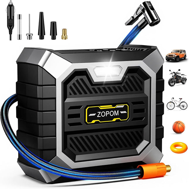 Tire Inflator Portable Air Compressor, 12V DC Car Air Pump with Auto