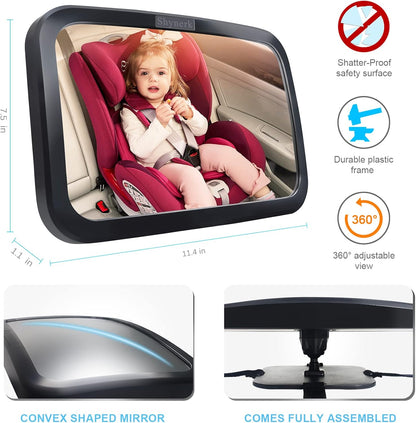 Baby Car Mirror, Safety Car Seat Mirror for Rear Facing Infant with Wide Crystal Clear View - photo 4