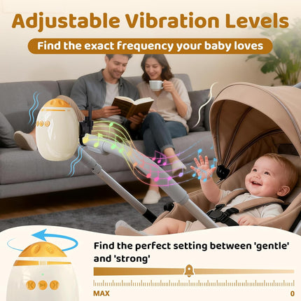 Baby Stroller Rocker Rechargeable,Hands Free Shaker with Adjustable Vibration Levels,11 Calming Melodies,Portable Crib Sleep Soother for Most Stroller,Car Seats & Baby Gear
