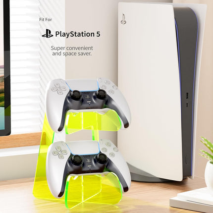AFOOYO Dual Controller Holder Gaming Accessories,Suitable for Almost All Controllers, Controller Stand and Organizer(Green)