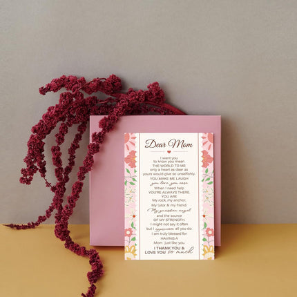 SuperShunhu Funny Mom Mother's Day Card with Words of Love and Gratitude Inside, Heartfelt Mother's Day Card from Daughter or Son, Mothers Day Gift Idea for Mom