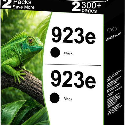 923e 923XL Ink Cartridges Compatible Replacement for HP 923 XL Fit for OfficeJet 8120 8122 8123 8124 8125 8130 8132 8124e Pro 8135e 8138e 8139e 8130e 8132e 8134e Printer with V25.1.1 Chip 2-Pack Black