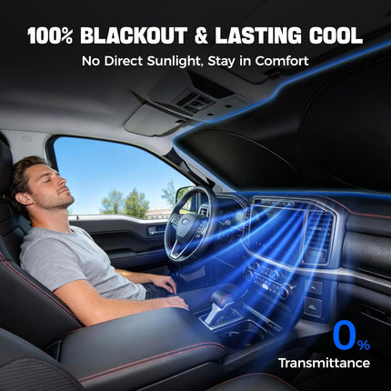 Parasoles para parabrisas de auto: parasoles plegables para ventana de auto, visera solar reflectante 210T con bloqueo UV, mantiene el vehículo fresco en el calor del verano, ajuste universal para autos, SUVs y camionetas, fácil de instalar y guardar