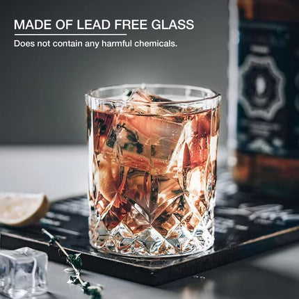 Crystal Whiskey Glasses Set of 8(Buy 6, get 2 Free), 11 OZ Old Fashioned Whiskey Glasses, Bourbon Cocktail Rocks Glasses, Clear Bar Glasses for Drinking Scotch Vodka Tequila Rum Gift for Men