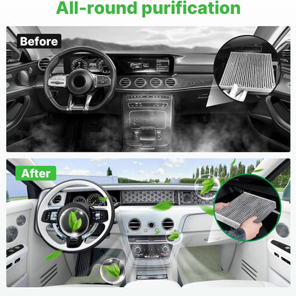 Engine+Cabin Air Filters Set Fit for Honda Civic 2016-2026 (2.0L), HR-V HRV 2023-2026 (2.0L) (Only Naturally Aspirated!) Engine Air Filter AC Filter Replacement Accessories# CF11182 CA12051