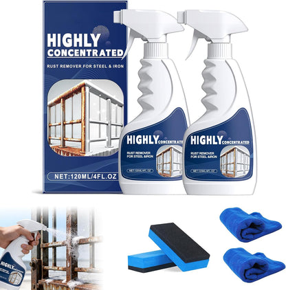 2PCS Rust Remover Spray for Metal, Powerful Rust Remover Heavy Duty Metal Cleaner, Multipurpose Rust Stain Remover for