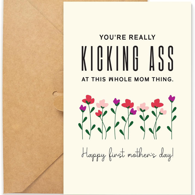 Funny Mothers Day Card For Mom From Son, Daughter, Kid