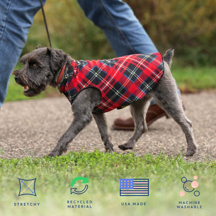 Goldpaw Stretch Fleece Dog Sweater - with Spandex for 4-Way Stretch - Soft, Comfortable Dog Coat - Machine Washable - Made in the USA - Paprika - Size 12