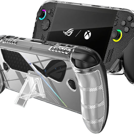 Protective Case with Kickstand for ASUS ROG Xbox Ally X 2025 - Shockproof TPU Cover with Stand, Non - Slip & Anti- Collision Handheld Game Console Accessories (Transparent)