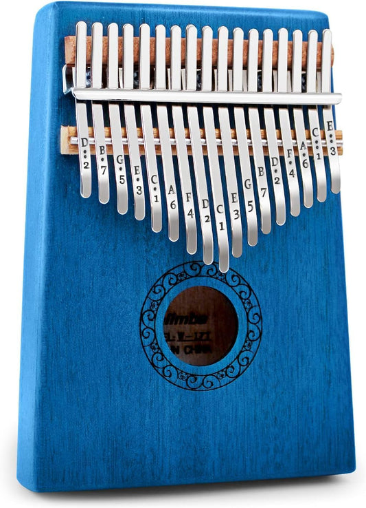 Kalimba Thumb Piano, Portable 17 Keys Mbira Finger Piano with Tune Hammer and Instruction, Musical Instruments Gift for