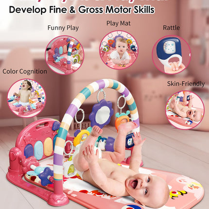 Pink Tiger Theme Baby Play Mat Gym with Kick & Play Piano
