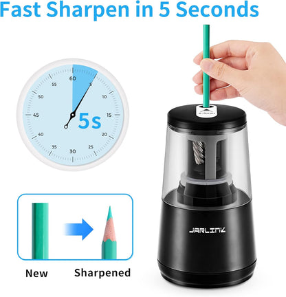 Electric Pencil Sharpener, Heavy-Duty Helical Blade to Fast Sharpen, Auto Stop for No.2/Colored - photo 2