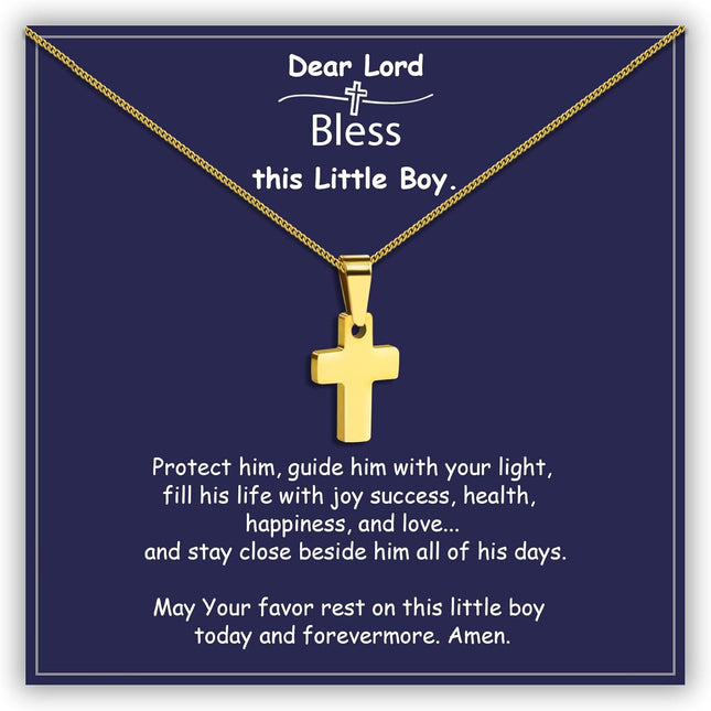 Cross Necklace as Easter Basket Stuffers First Communion Gifts for Toddler Kids Teen Boys Girl, Mustard Seed Jewelry as