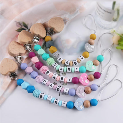 Personalized Pacifier Clips with Name, Customized Pacifier Holder Monogram Silicone Chain for Baby Girl Boys - Newborn Toddler Gift