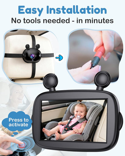 HD 1080P Baby Car Camera with 150° Wide Angle View - photo 3