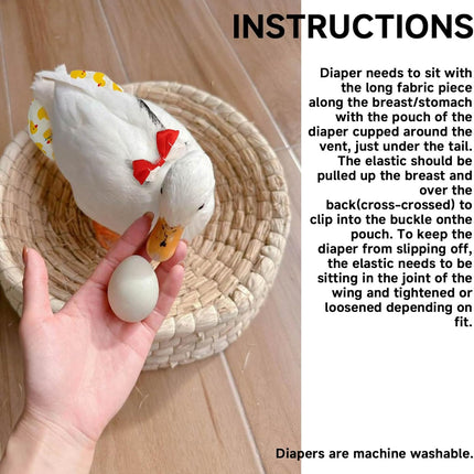 QBLEEV Pet Cole Duck Diapers for Baby Ducks, Chicken Diapers for Real Hens, Fashionable Duckling Nappy Poultry Cloth for Indoor Chick Goose Hen