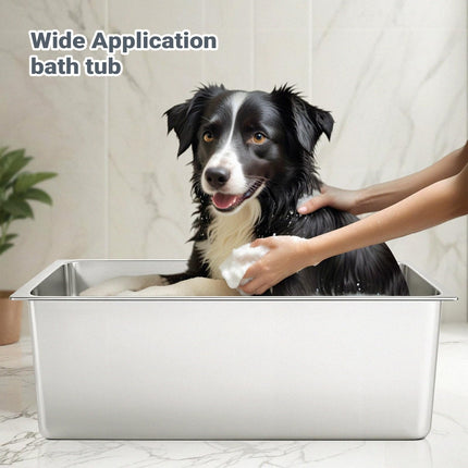 Large High Sided Stainless Steel Cat Litter Box, Non-Stick
