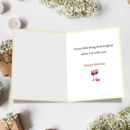 FANCYLUCKY Cute Birthday Card for Women Men, Love Birthday Card Gifts for Girlfriend Boyfriend Wife Husband, Romantic Birthday Card with Bear Design