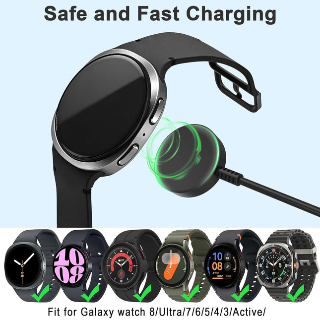 Upgrade 2 Pack 3.3ft Samsung Watch Charger, Magnetic Fast Charging Cable