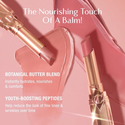 Charlotte Tilbury Pillow Talk Blush Balm Lip Tint - Long-Lasting Sheer Lipstick & Balm & Tint For Hydrated, Plumper Looking Lips