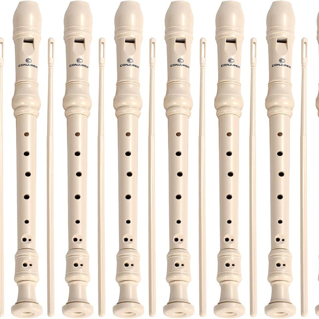 10Pc Soprano Recorder Instrument for Kids Student - German Fingering 8 Hole Flute ABS Descant Recorders for Beginners with Cleaning Rod and Bag for Kids over 3 Years Old