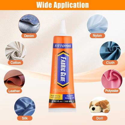 Permanent Washable Clear Fabric Glue, 60 ML - photo 2