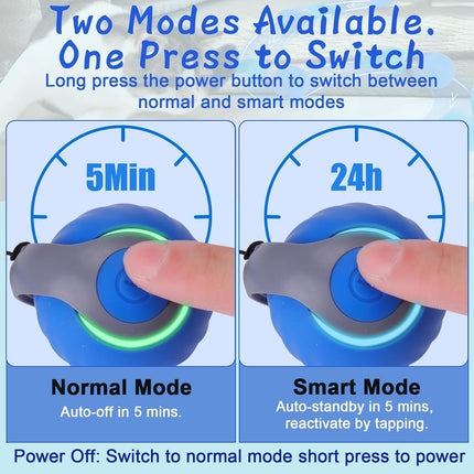 BABORUI 2Pack Blue Interactive Cat Toy Ball - Automatic Interactive Cat Toys for Indoor Cats with 3 Tails, 2 Speeds Rechargeable Enrichment for Small/Medium/Large to Keep Them Busy
